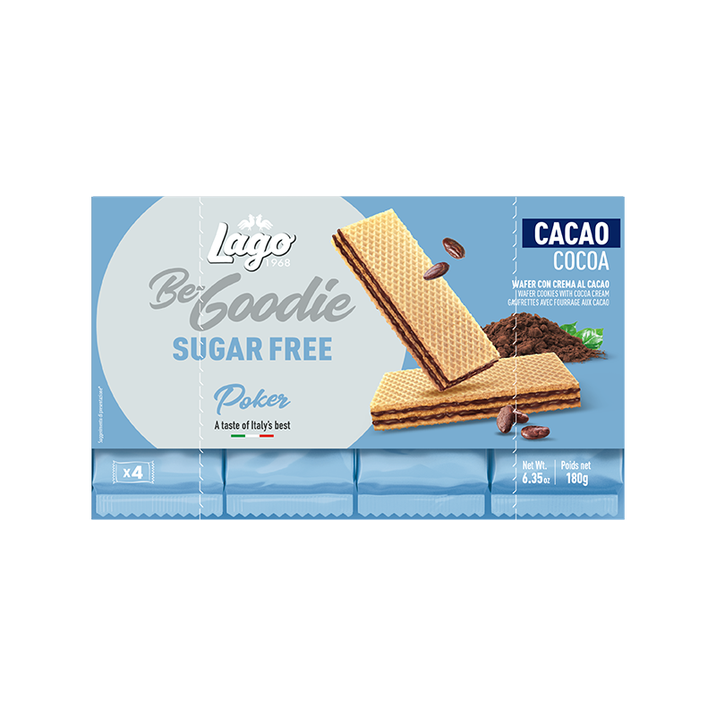 NAPOLITANE, CREMA CACAO FĂRĂ ZAHĂR, LAGO, 4x45g