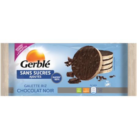 Gerblé Galete Orez cu Ciocolată Neagră Fără Zahăr 95g