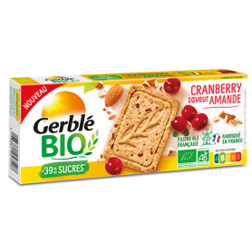Gerblé Eco Biscuiți Migdale și Merișoare 132g