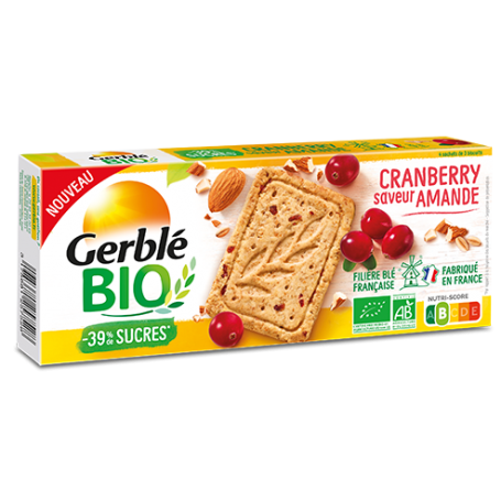 Gerblé Eco Biscuiți Migdale și Merișoare 132g