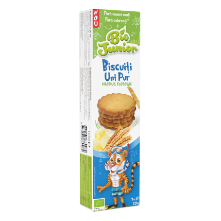 BISCUIȚI CU UNT PUR, BIO JUNIOR, 125g