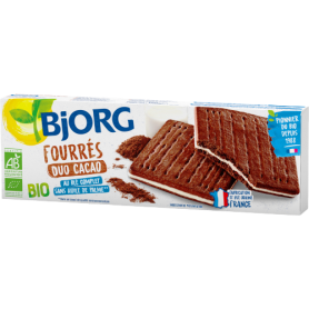 ECO BJORG BISCUITI CU CACAO UMPLUTI CU LAPTE, 150g ECO BJORG BISCUITI CU CACAO UMPLUTI CU LAPTE, 150g