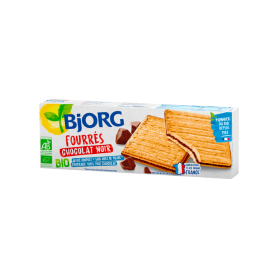 BISCUITI, UMPLUTI CU CIOCOLATA NEAGRA, BJORG,150g