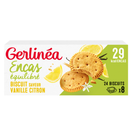 GERLINÉA BISCUIȚI PROTEICI LĂMÂIE - VANILIE 156g