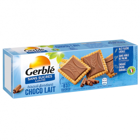 GERBLÉ BISCUIȚI TABLETĂ CIOCOLATĂ CU LAPTE FĂRĂ ZAHĂR ADĂUGAT 126g