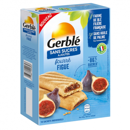 GERBLÉ BISCUIȚI UMPLUȚI CU SMOCHINE FĂRĂ ZAHĂR ADĂUGAT 180g