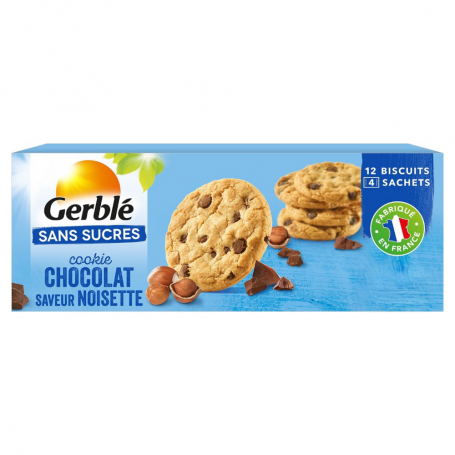 Biscuiți Gerblé Fără Zahăr cu Ciocolată și Alune - 180g