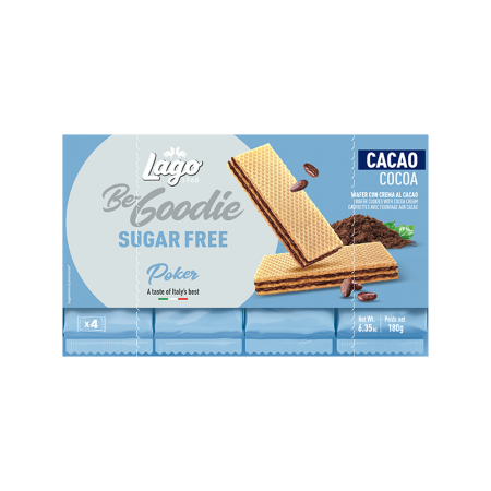 NAPOLITANE, CREMA CACAO FĂRĂ ZAHĂR, LAGO, 4x45g