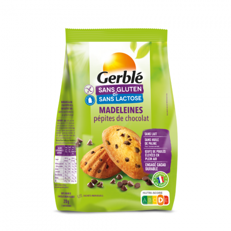 Gerblé Madlene cu Pepite de Ciocolată Fără Gluten și Lactoză 210g
