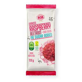 COOKIES ZMEURA, SFECLA ROSIE SI SEMINTE DE CHIA, FARA GLUTEN, BOX VITAL, 120G