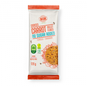 COOKIES CU MORCOV, FULGI DE MEI, SEMINTE DE IN SI CARDAMON, FARA GLUTEN, BOX VITAL, 120G