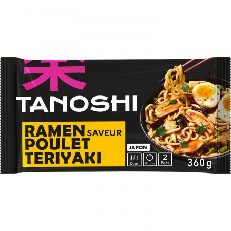 Ramen japonez prefiert cu aromă de pui Teriyaki, 2 porții, Tanoshi, 360 g