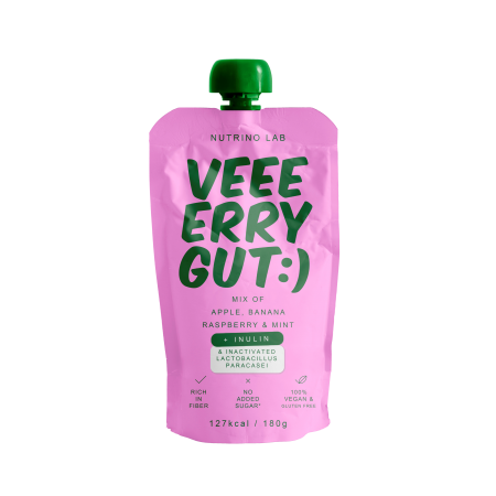 PIURE: VERRY GUT (MĂR, BANANĂ, ZMEURĂ & MENTĂ), NUTRINO LAB, 180G