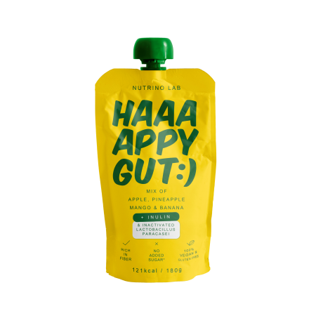 PIURE: HAPPY GUT (MĂR, ANANAS, MANGO & BANANĂ), NUTRINO LAB, 180G