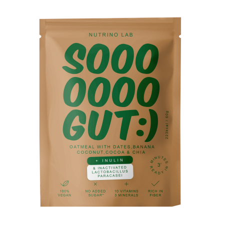 OVĂZ INSTANT: SOOO GUT (CURMALE, BANANĂ, COCOS, CACAO & CHIA), NUTRINO LAB, 60G