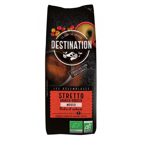 ECO DESTINATION CAFEA MACINATA STRETTO ARABICA-ROBUSTA, 250g