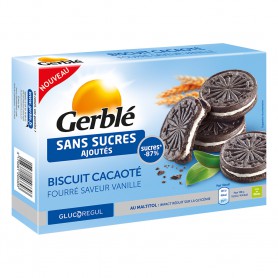 Gerblé Glucoregul Biscuiți Sandwich Cacao și Vanilie Fără Zahăr 176g